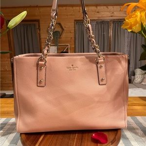 NWOT - KATE SPADE NEW YORK ANDEE COBBLE HILL LEATHER ROSE SMOKE SATCHEL BAG
